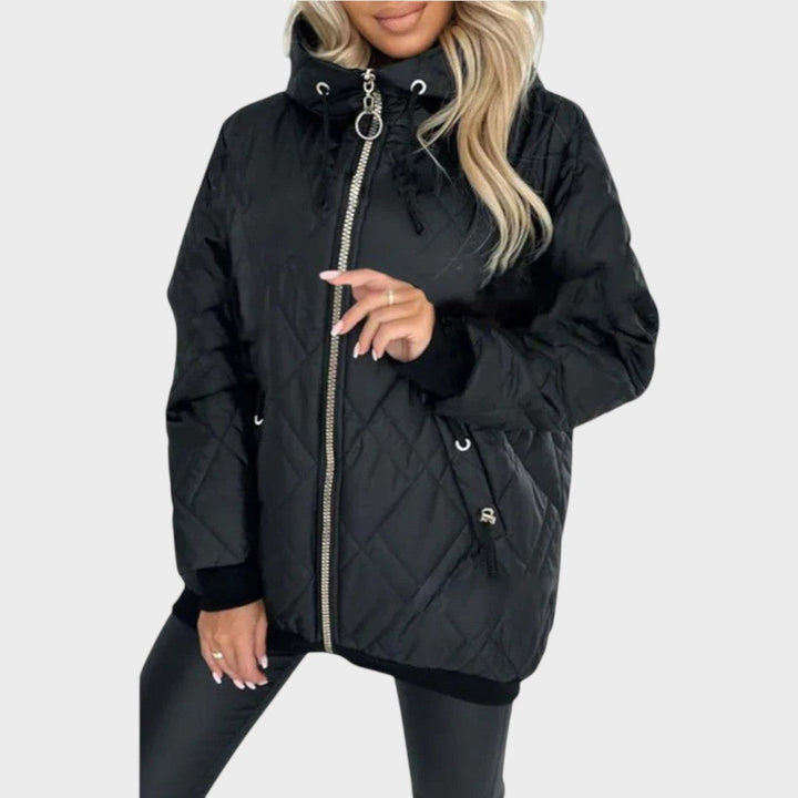Marilyn - Quilted Hooded Zip Front Jacket