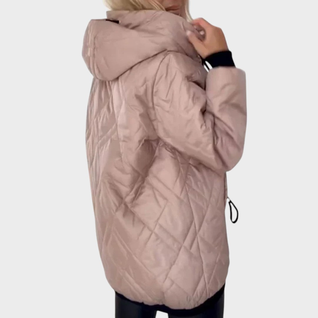 Marilyn - Quilted Hooded Zip Front Jacket