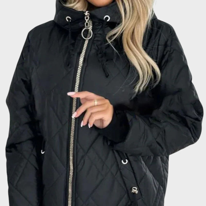 Marilyn - Quilted Hooded Zip Front Jacket