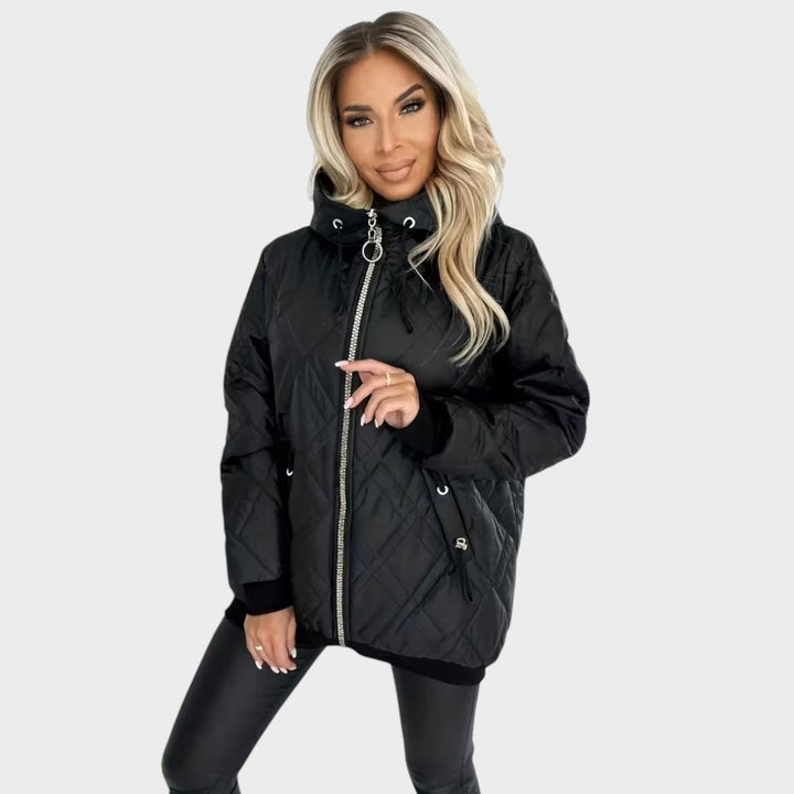 Marilyn - Quilted Hooded Zip Front Jacket