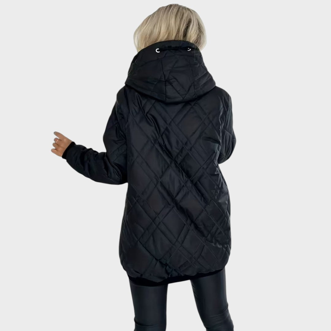 Marilyn - Quilted Hooded Zip Front Jacket