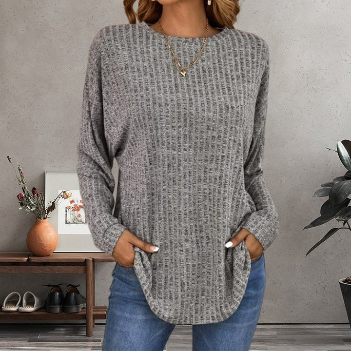 🌸Casual Long Sleeve Knit Sweater Soft Cotton Blend, Loose Fit & Multiple Colors!
