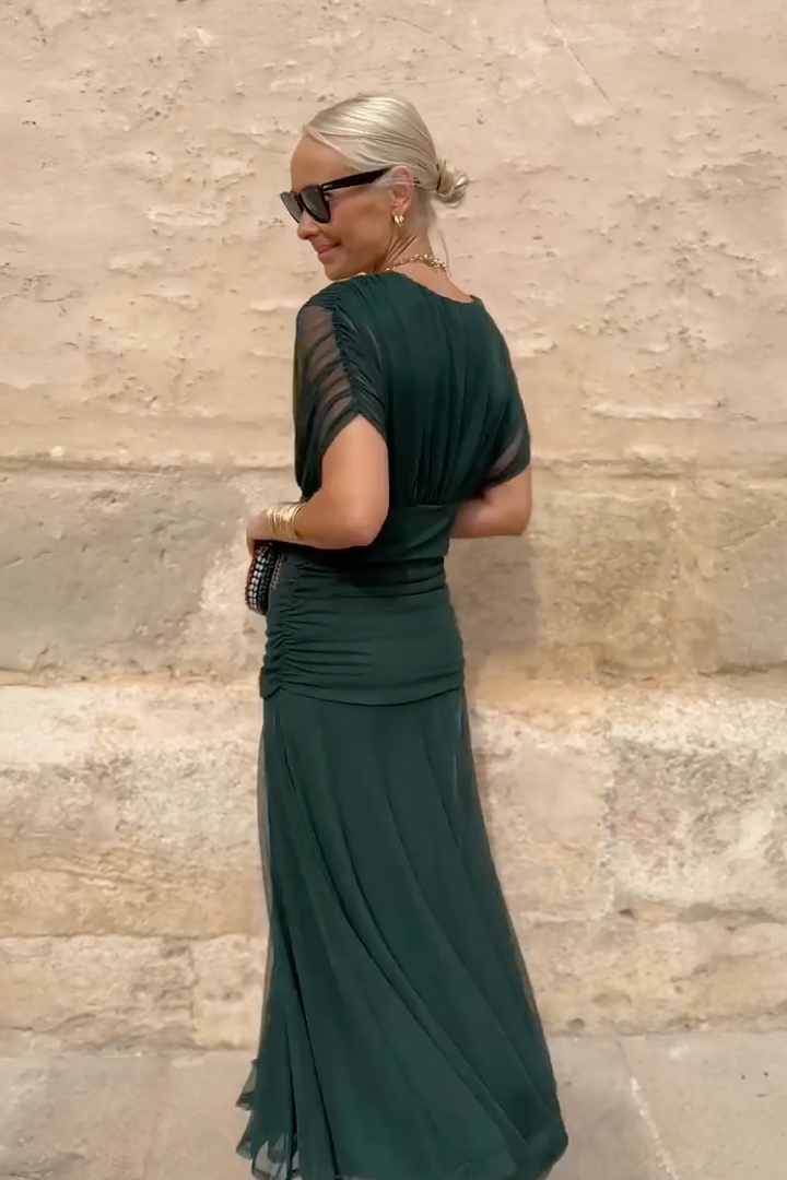 Elegant V-neck Fantasy Party Maxi Dress