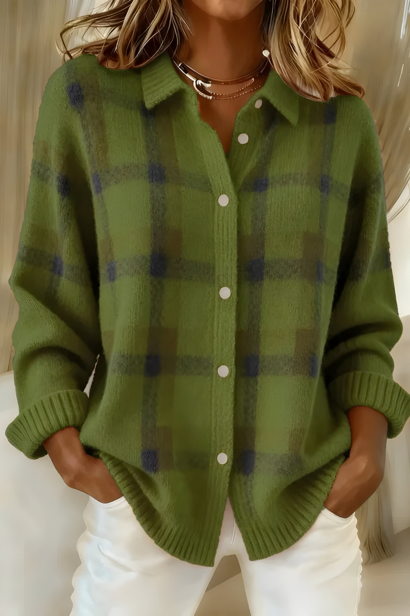 Tesa | Checkered Knitted Cardigan