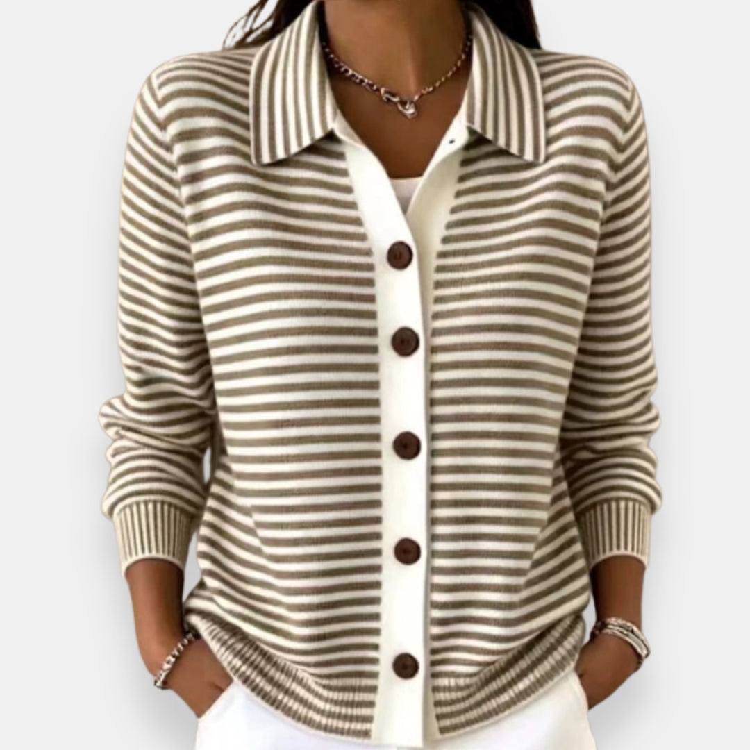 Jade™ Striped Button Cardigan