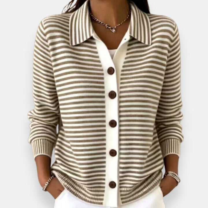 Jade™ Striped Button Cardigan