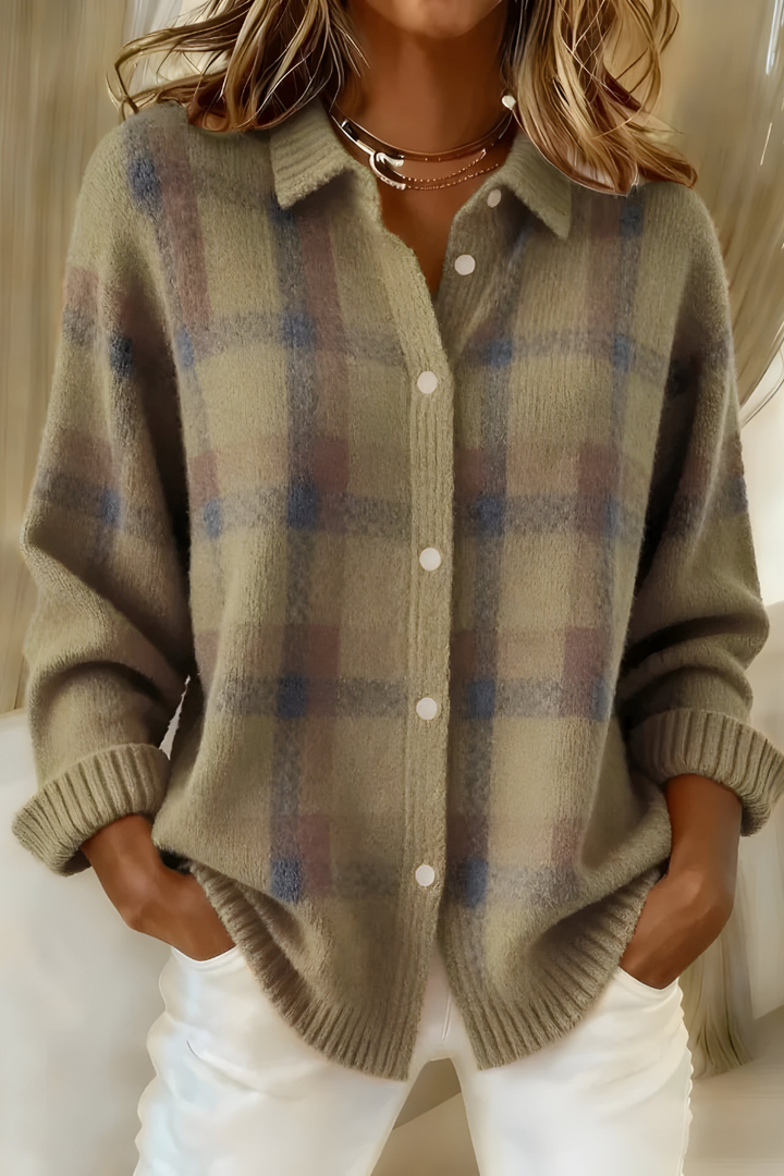Tesa | Checkered Knitted Cardigan