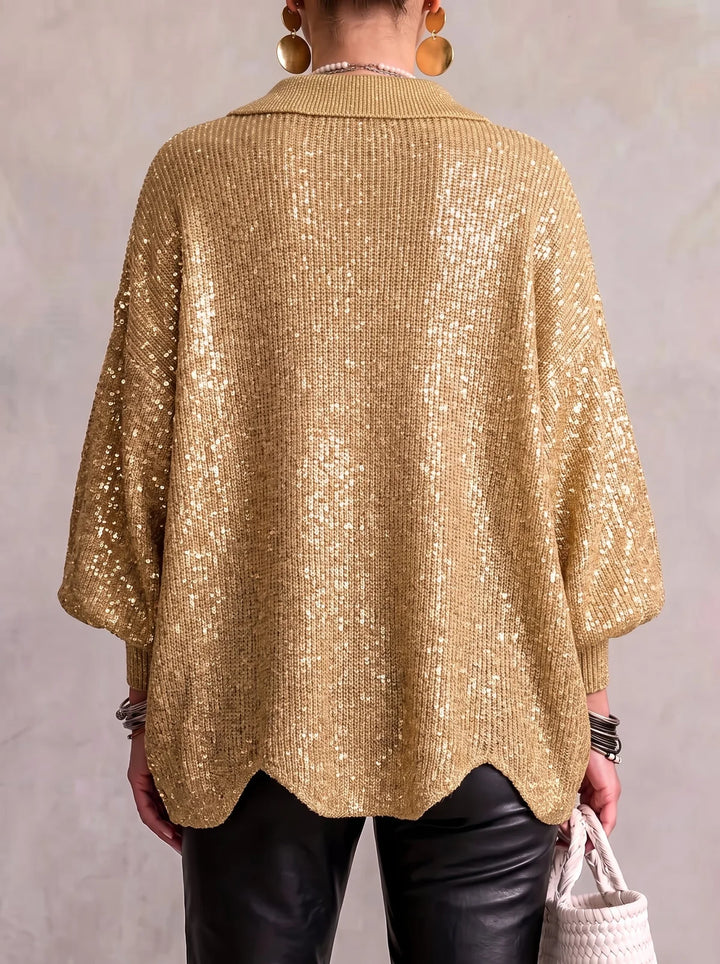 Isadora™ | Oversized Collared Cardigan With Large Metal Buttons
