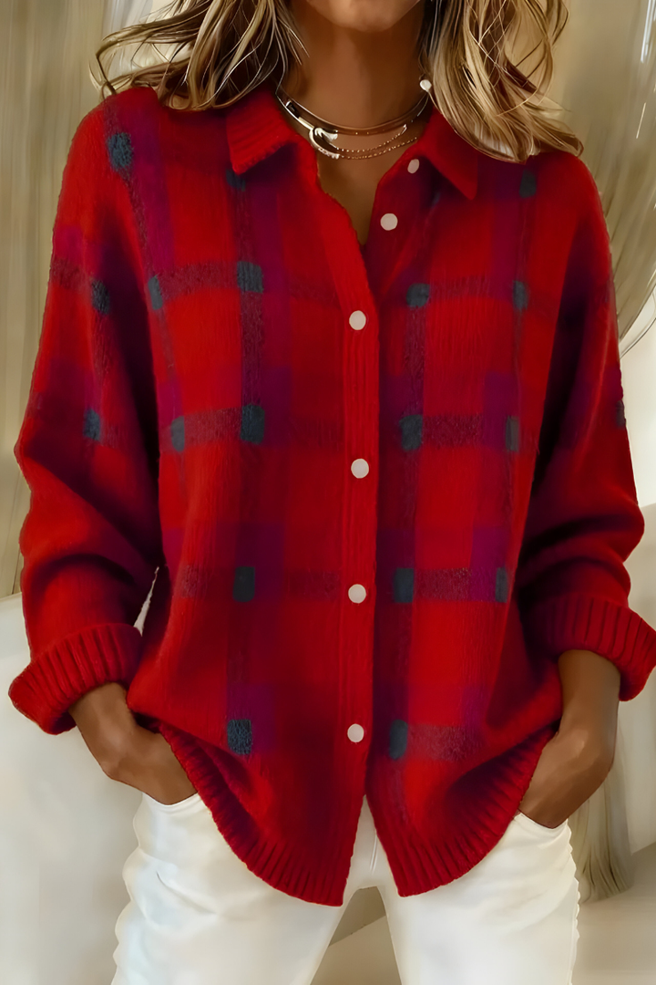Tesa | Checkered Knitted Cardigan