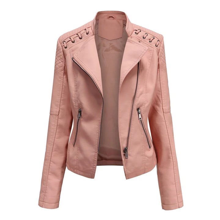 Marguerite™ | Women's Asymmetrical Grommet Moto Quilted Jacket