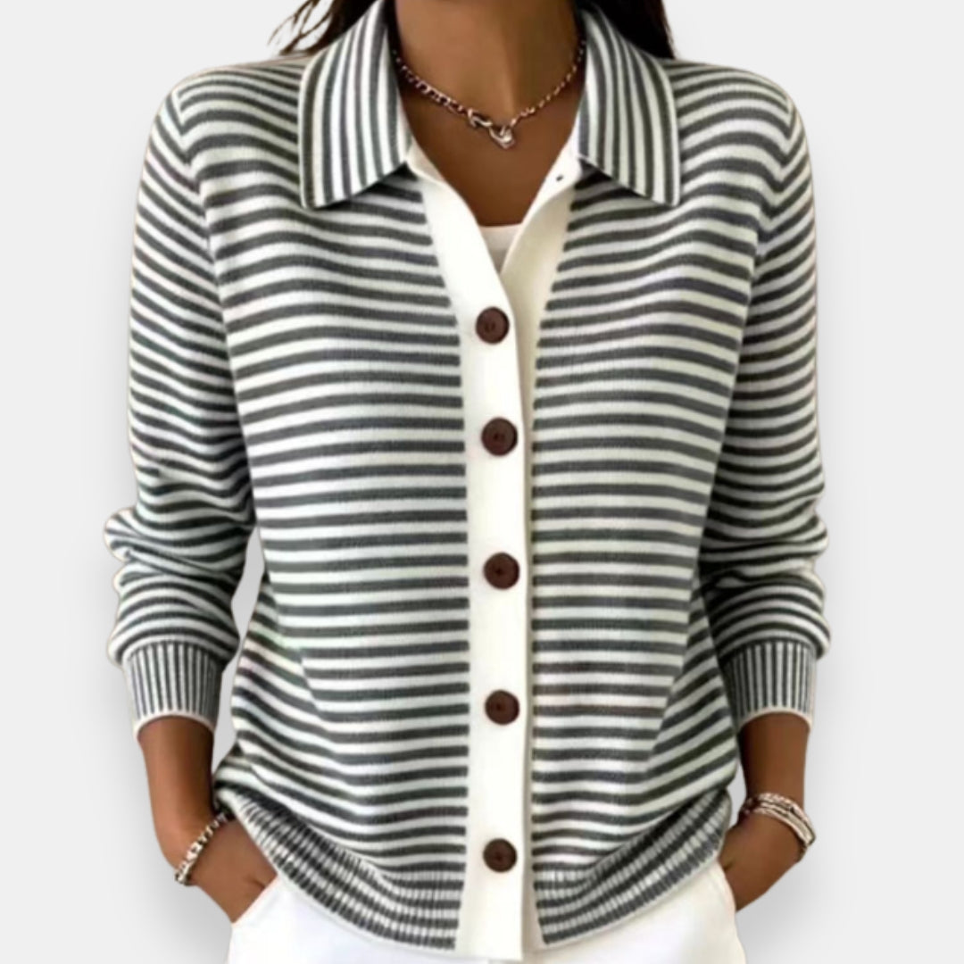 Jade™ Striped Button Cardigan