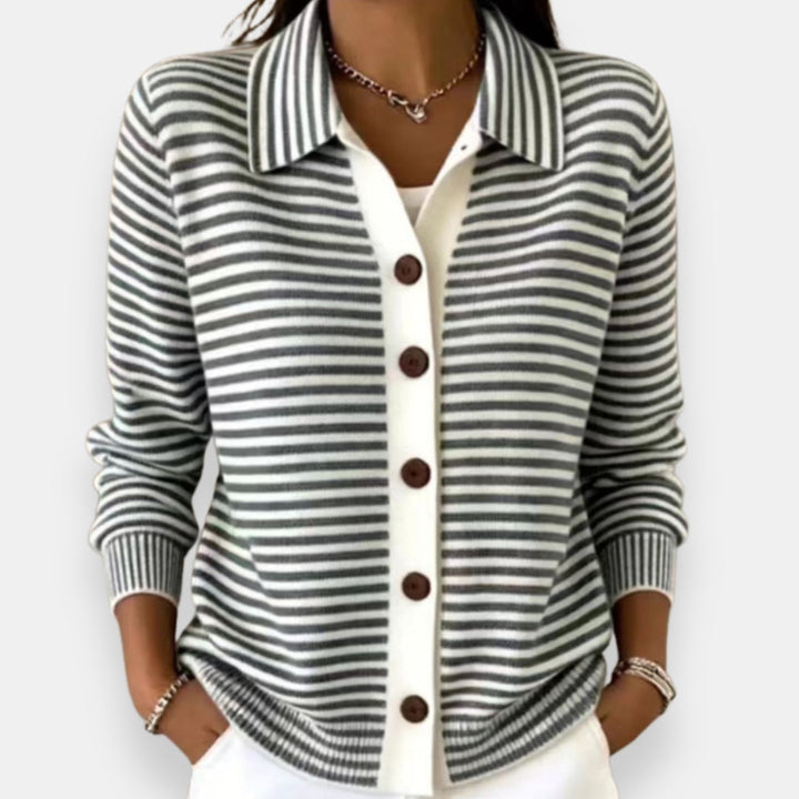 Jade™ Striped Button Cardigan
