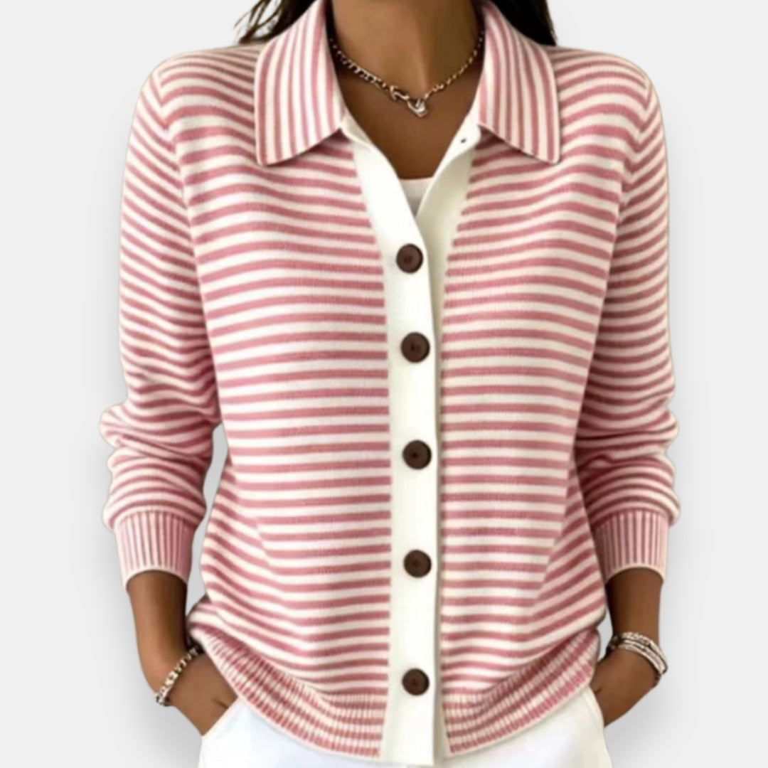 Jade™ Striped Button Cardigan
