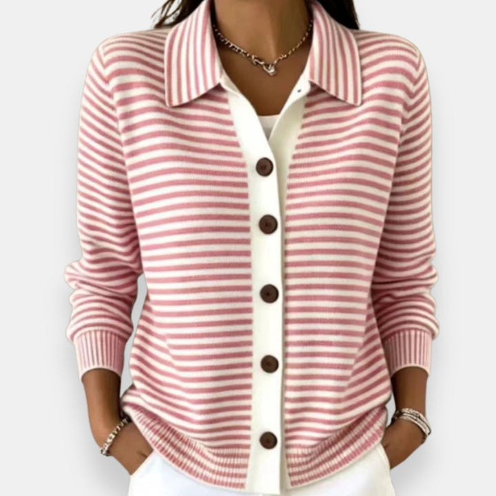 Jade™ Striped Button Cardigan