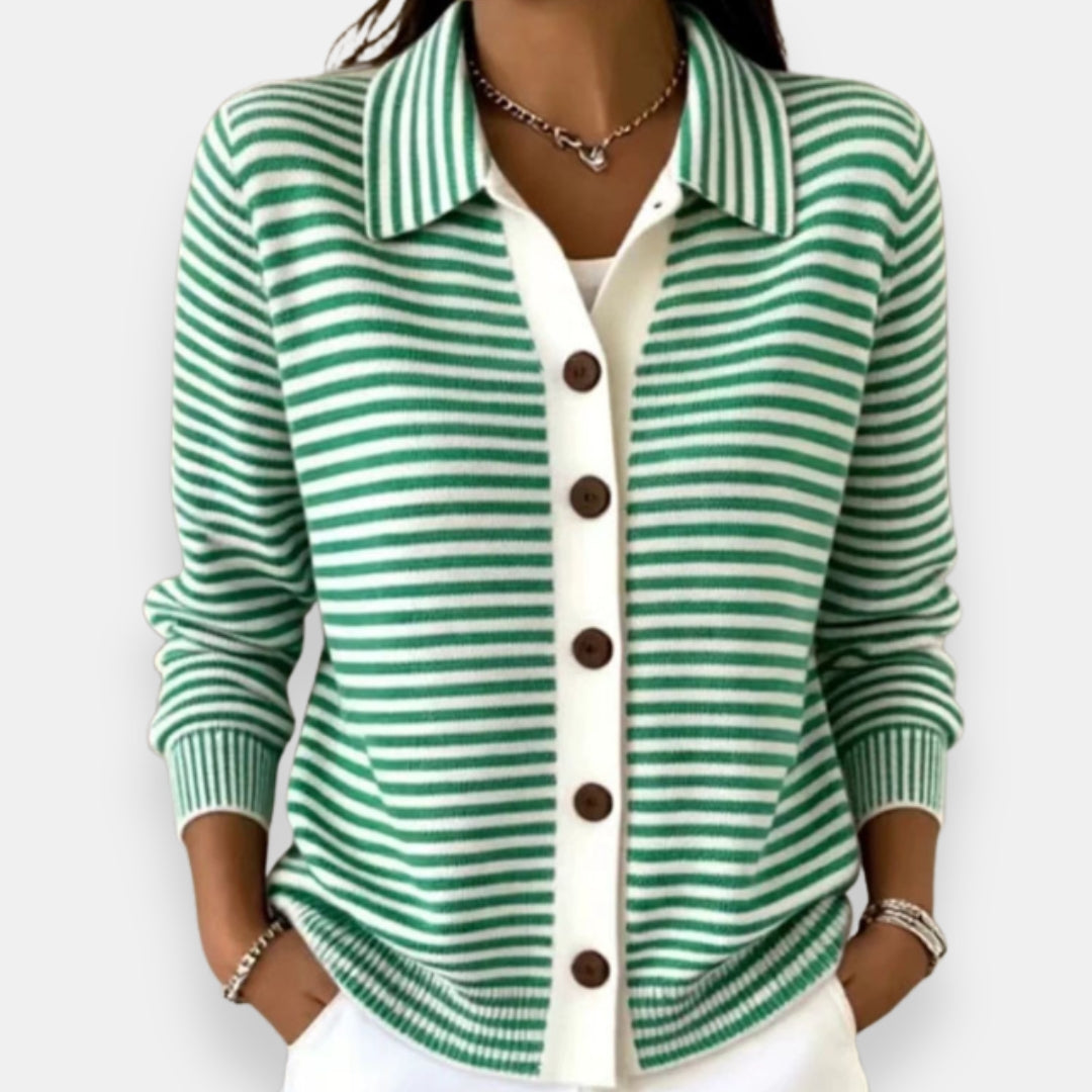 Jade™ Striped Button Cardigan