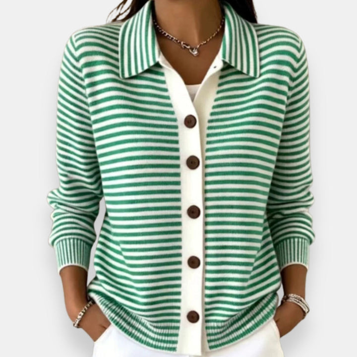 Jade™ Striped Button Cardigan