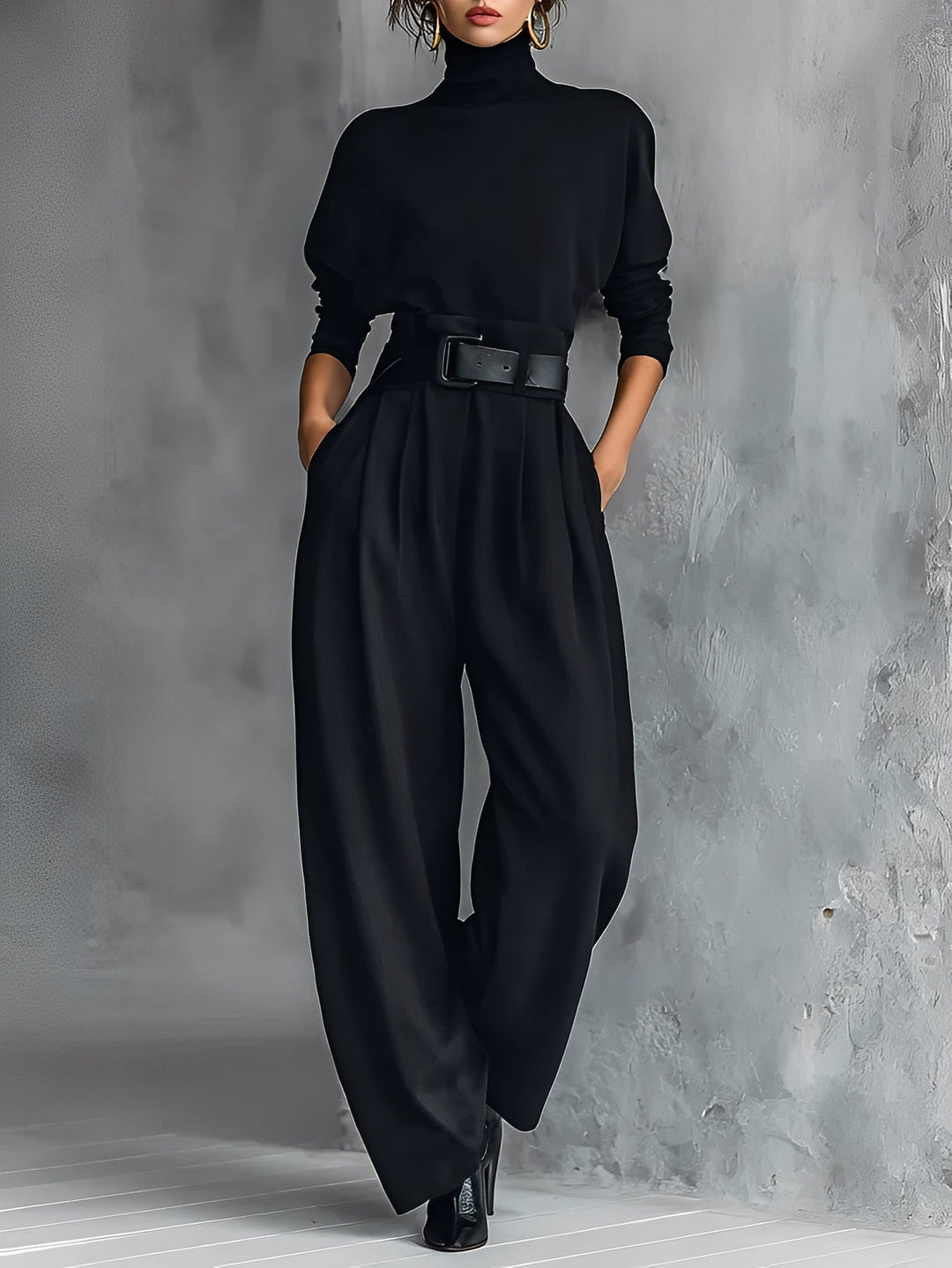 Maria – set with turtleneck and straight-leg pants