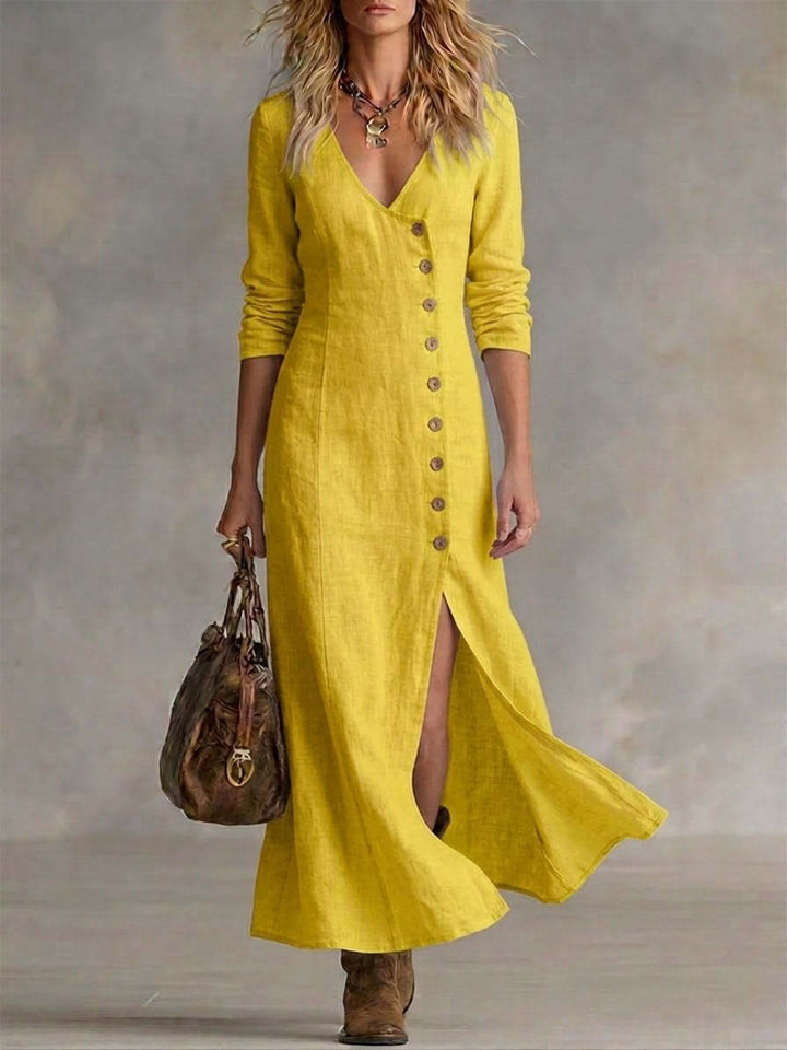 DORIS™ BUTTON-FRONT MAXI DRESS