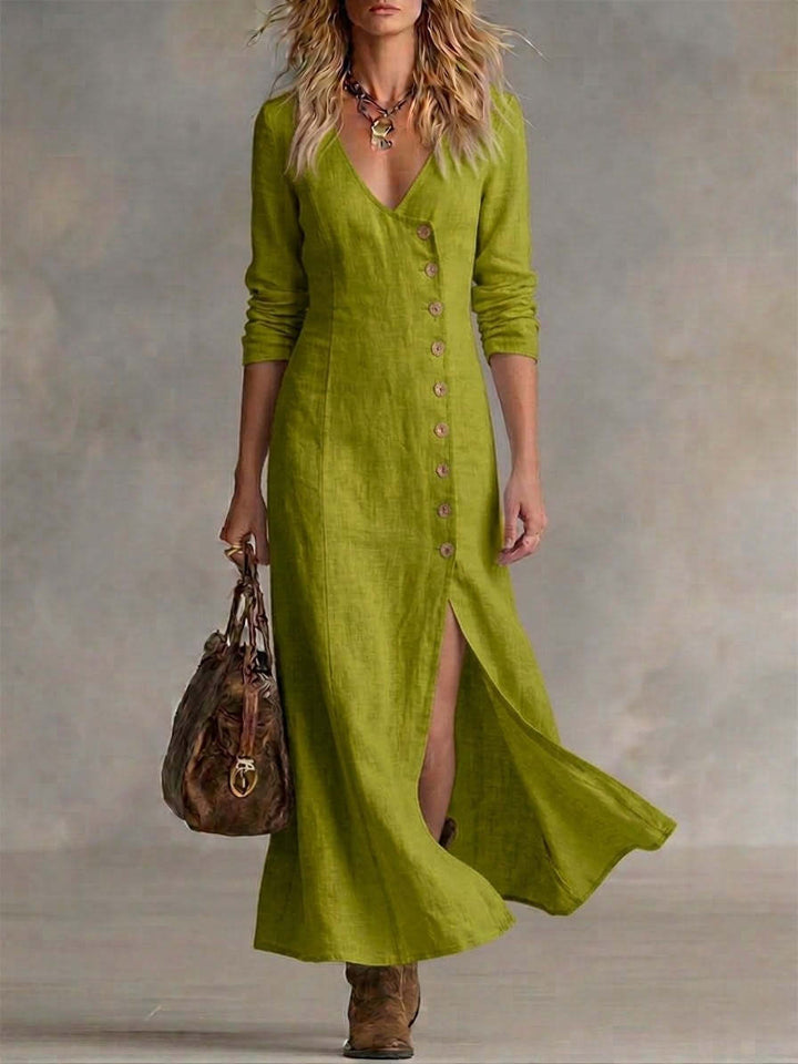 DORIS™ BUTTON-FRONT MAXI DRESS