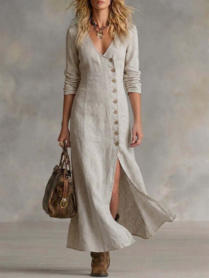 DORIS™ BUTTON-FRONT MAXI DRESS