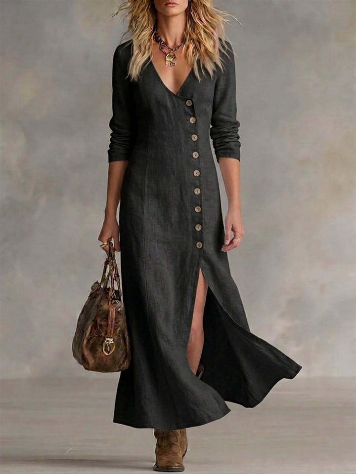 DORIS™ BUTTON-FRONT MAXI DRESS