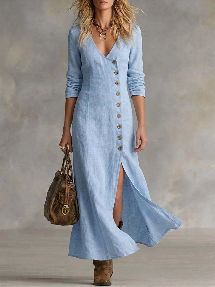 DORIS™ BUTTON-FRONT MAXI DRESS
