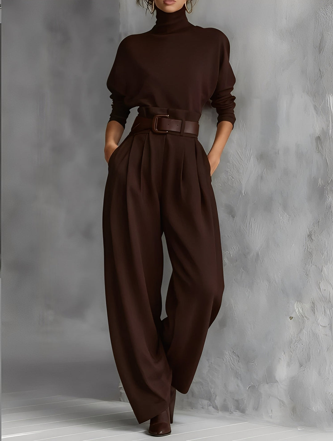 Maria – set with turtleneck and straight-leg pants