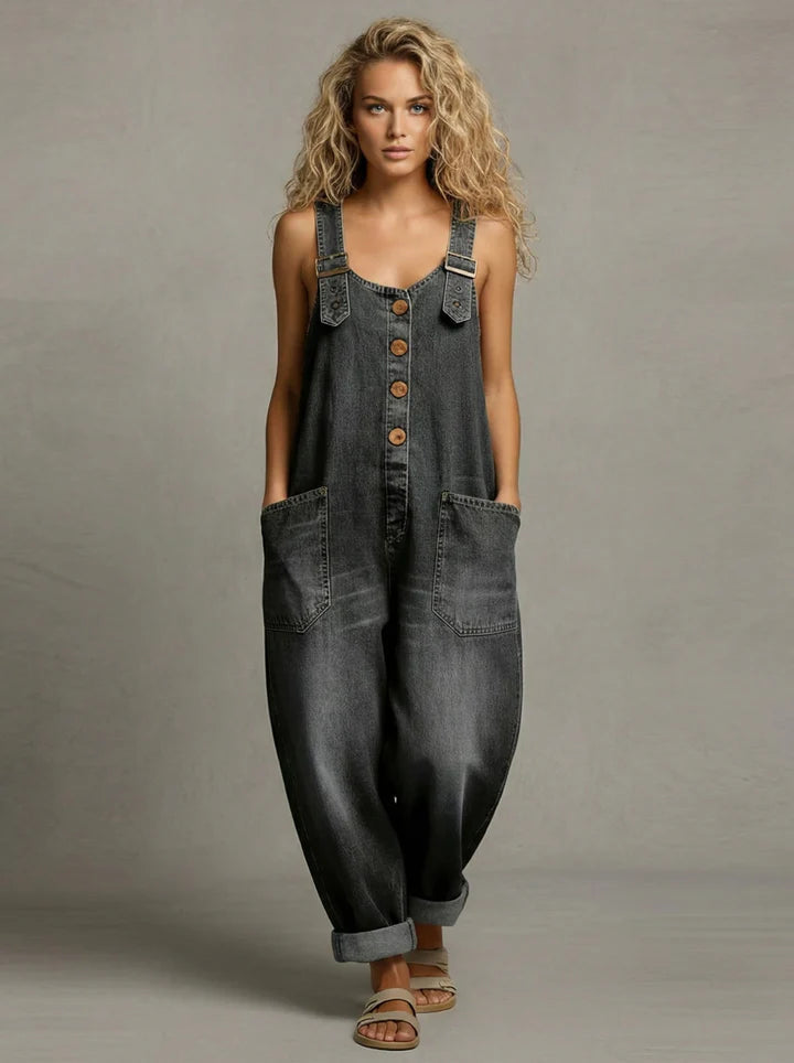 Moxelle - Denim Overall Jumpsuit