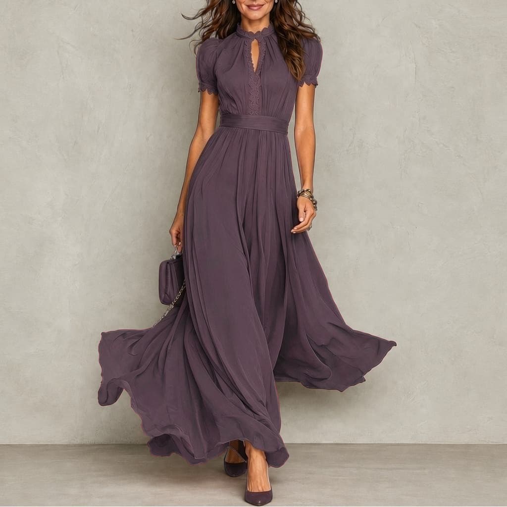 Zoey | Ruffle Neck Pleated Dress