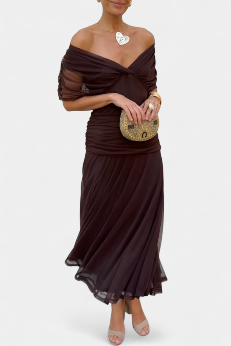 Ellison | Long Floral Dress with V-Neck