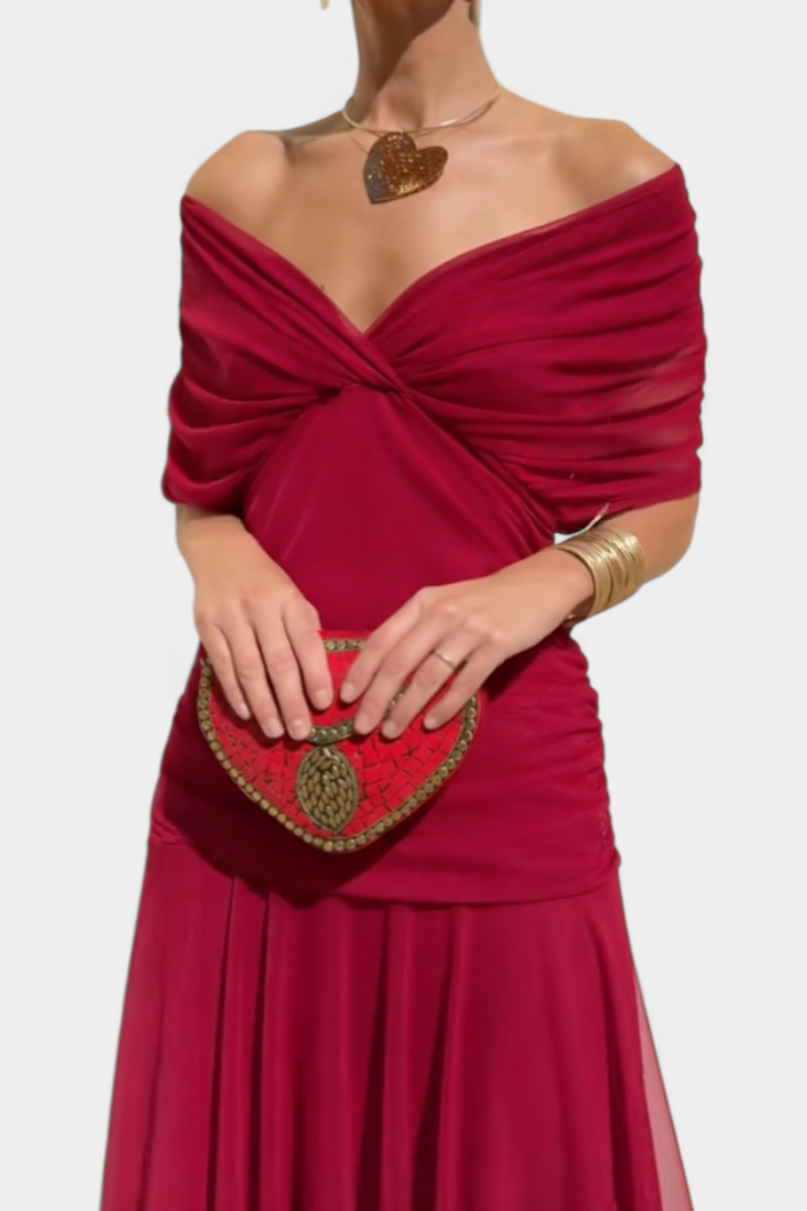 Ellison | Long Floral Dress with V-Neck