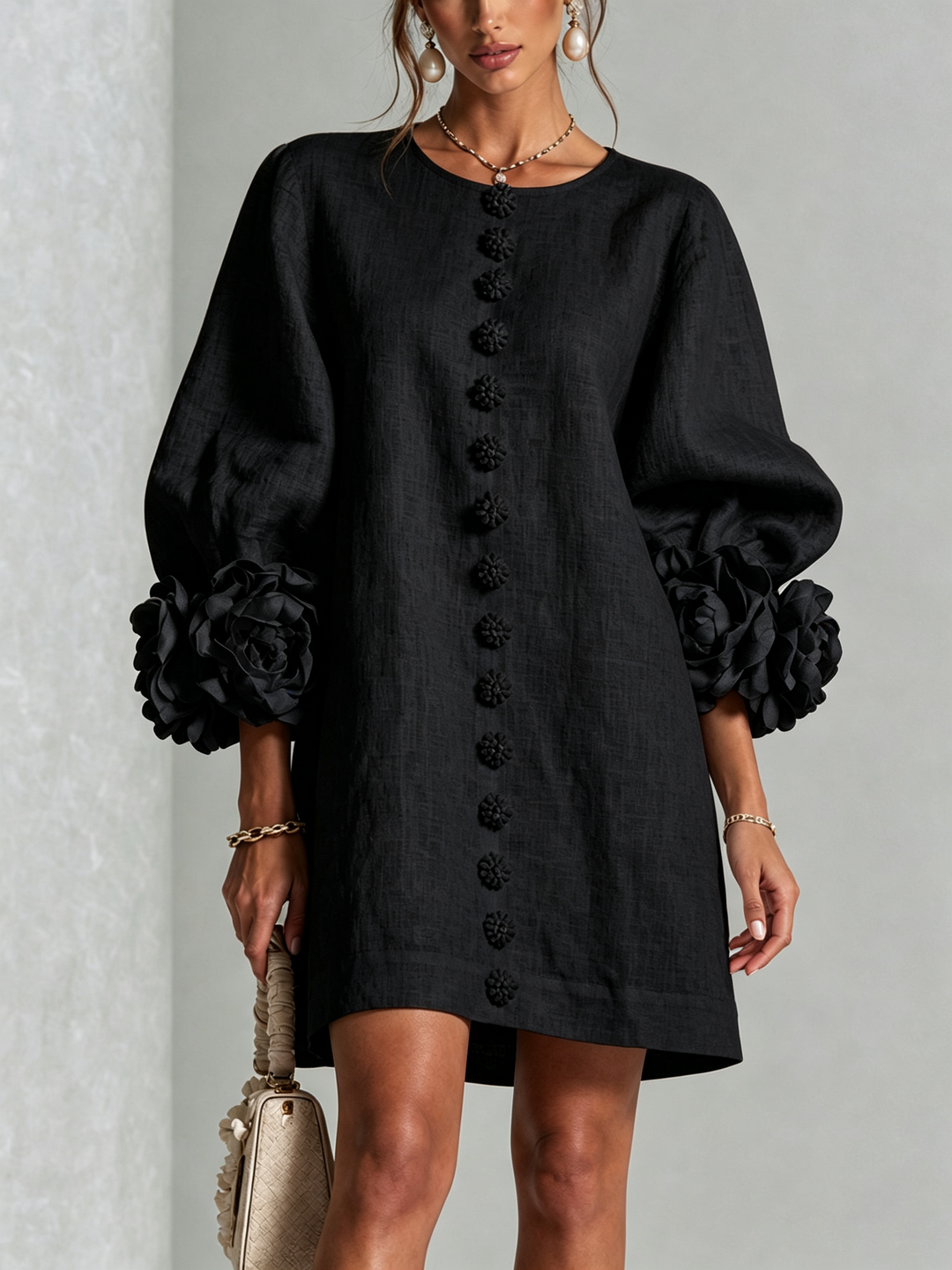 Florence Floral Button-Down Mini Dress