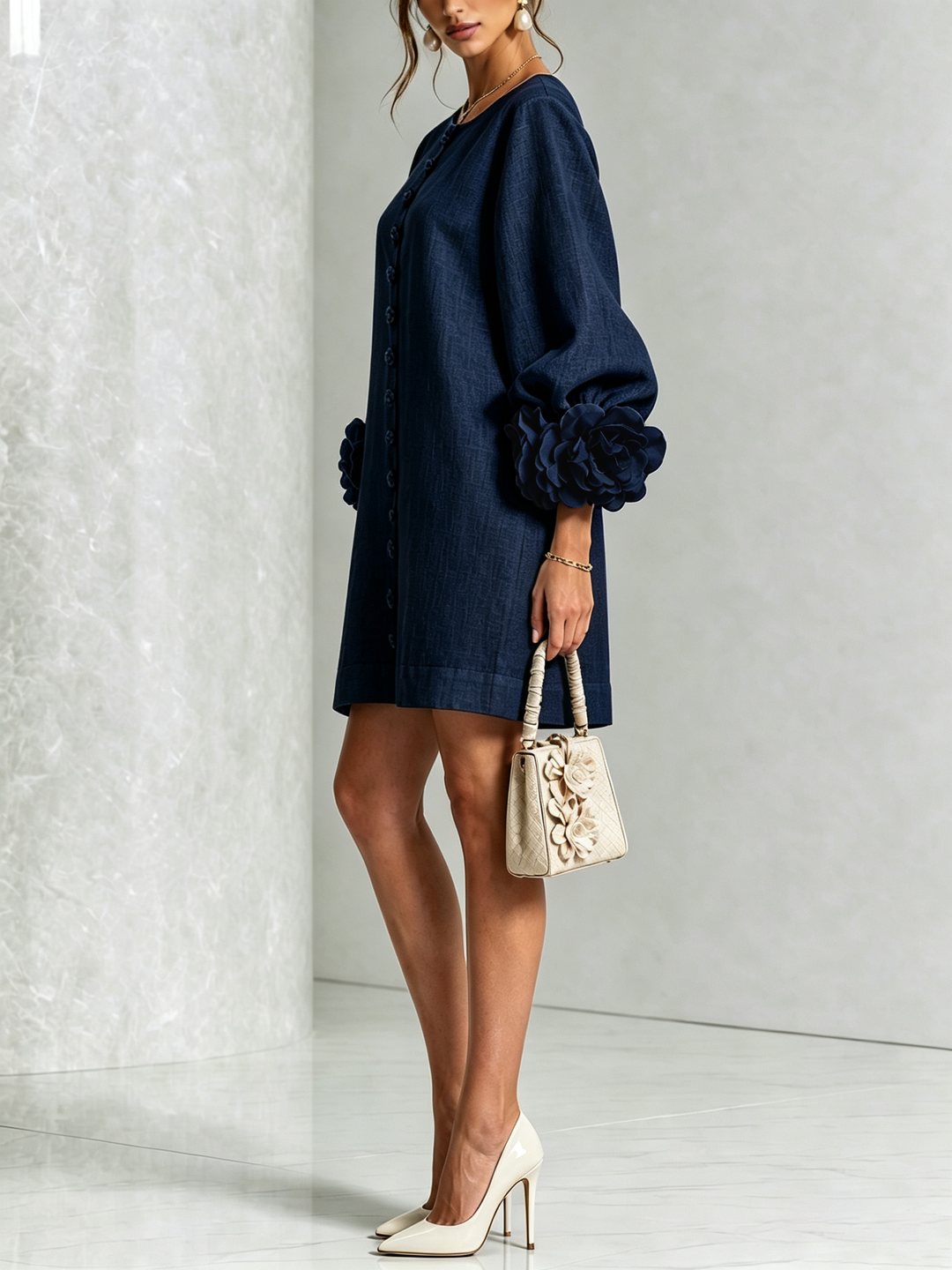 Florence Floral Button-Down Mini Dress