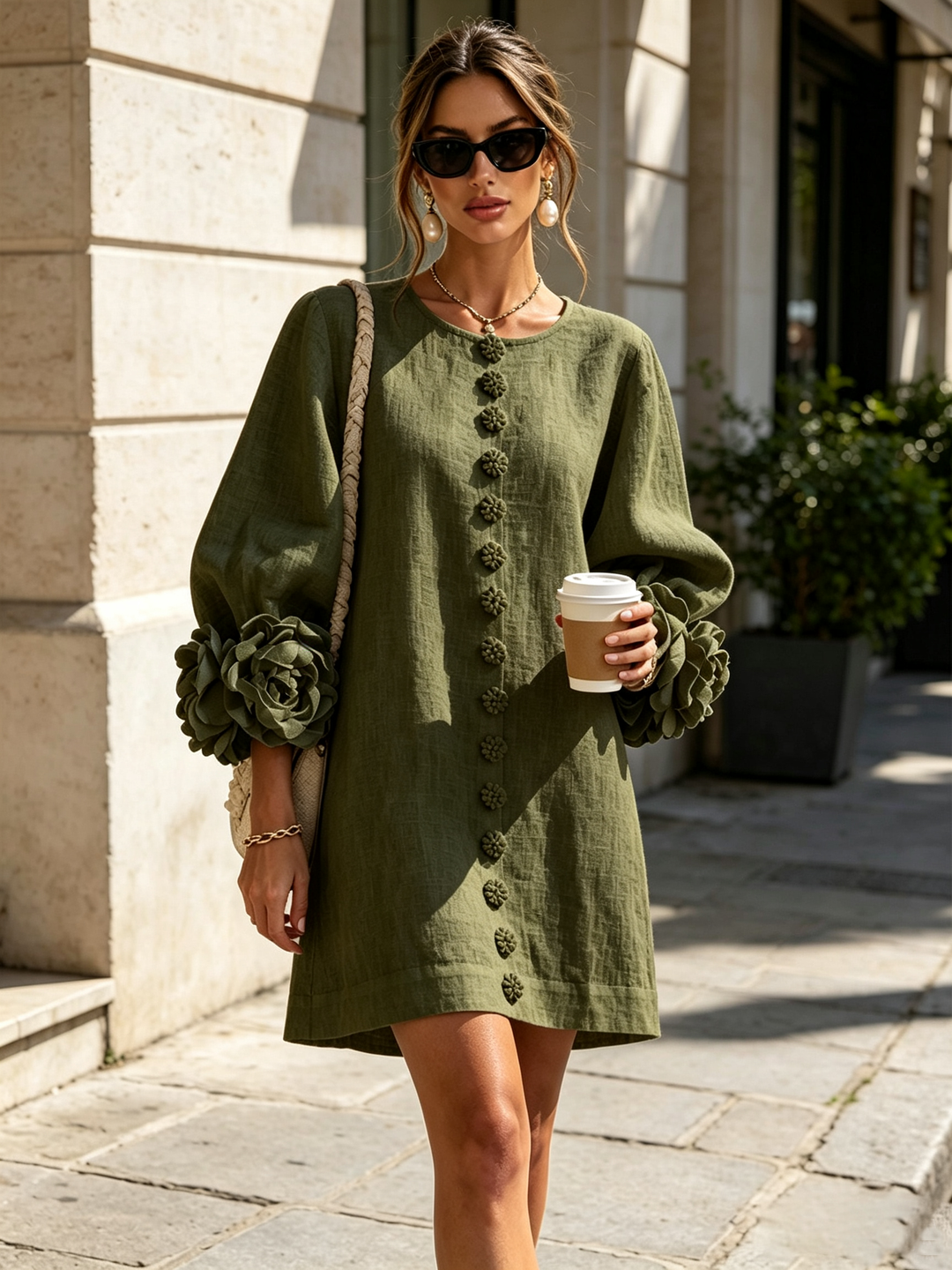 Florence Floral Button-Down Mini Dress
