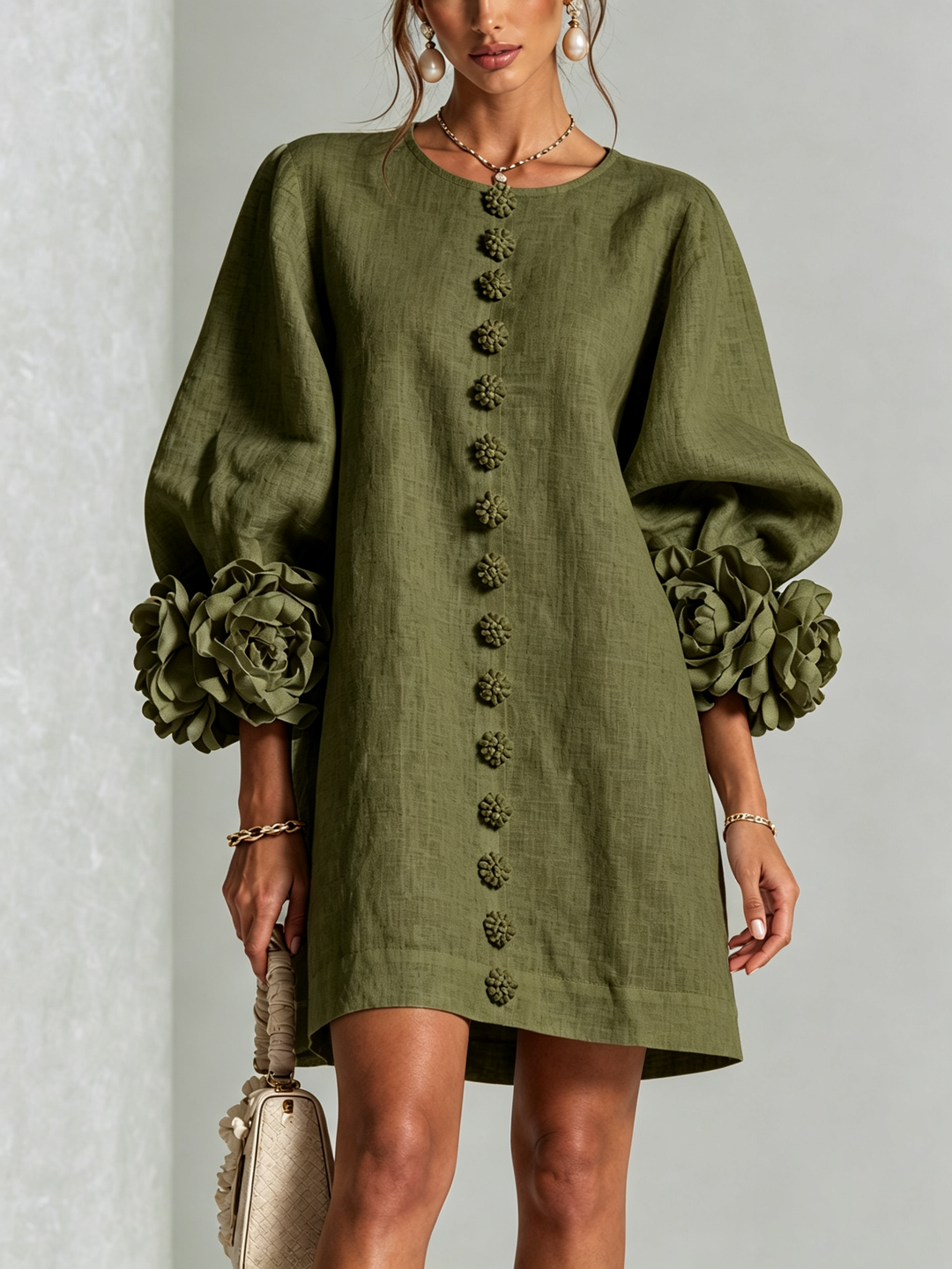Florence Floral Button-Down Mini Dress