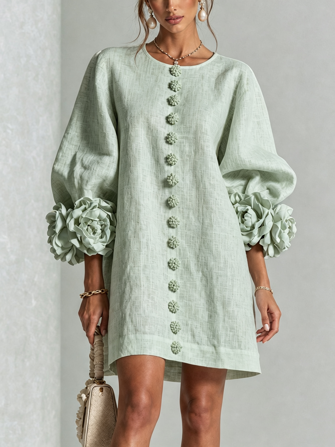 Florence Floral Button-Down Mini Dress
