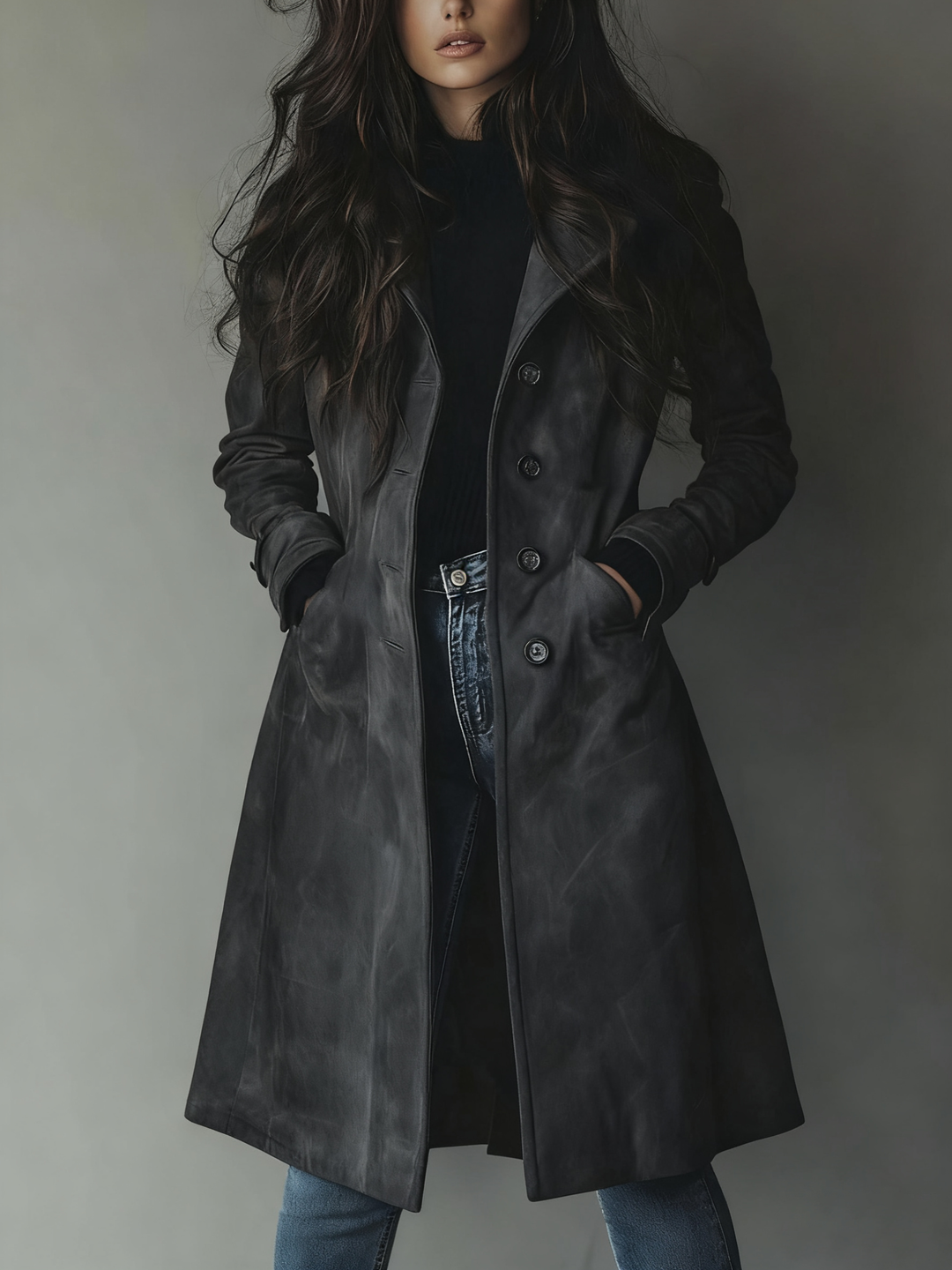 Teresa | Vintage Suede Trench Coat