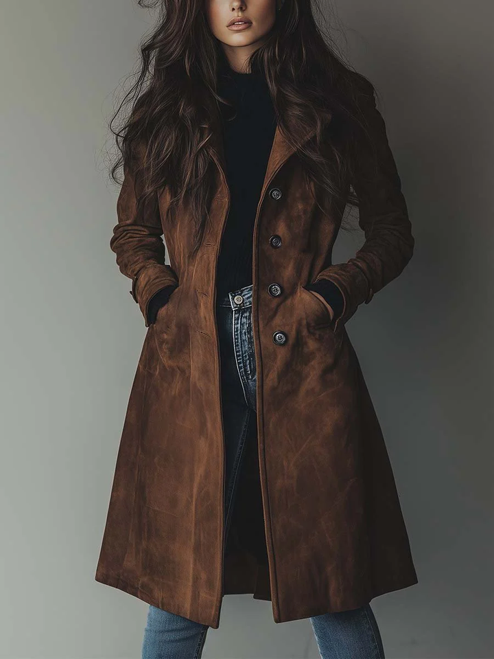 Teresa | Vintage Suede Trench Coat