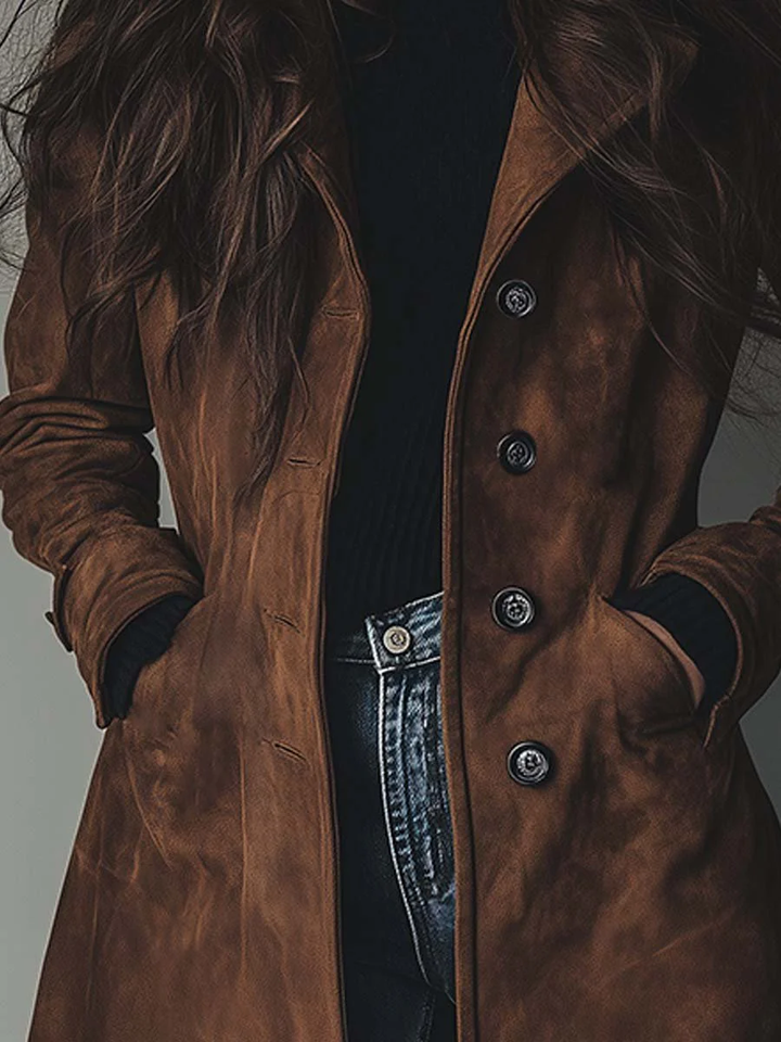 Teresa | Vintage Suede Trench Coat