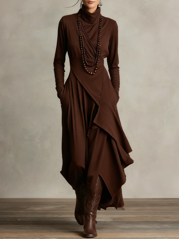 Lori | Vintage Asymmetrical Turtleneck Dress