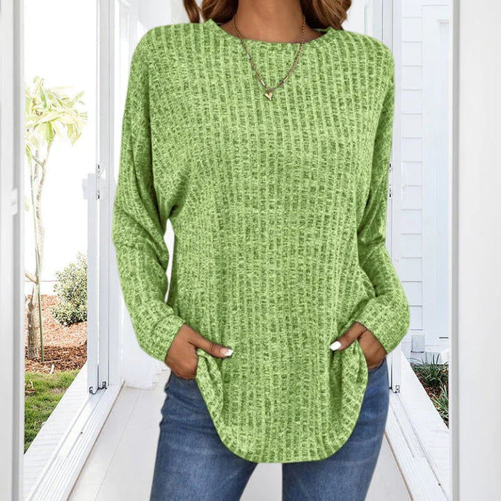 🌸Casual Long Sleeve Knit Sweater Soft Cotton Blend, Loose Fit & Multiple Colors!