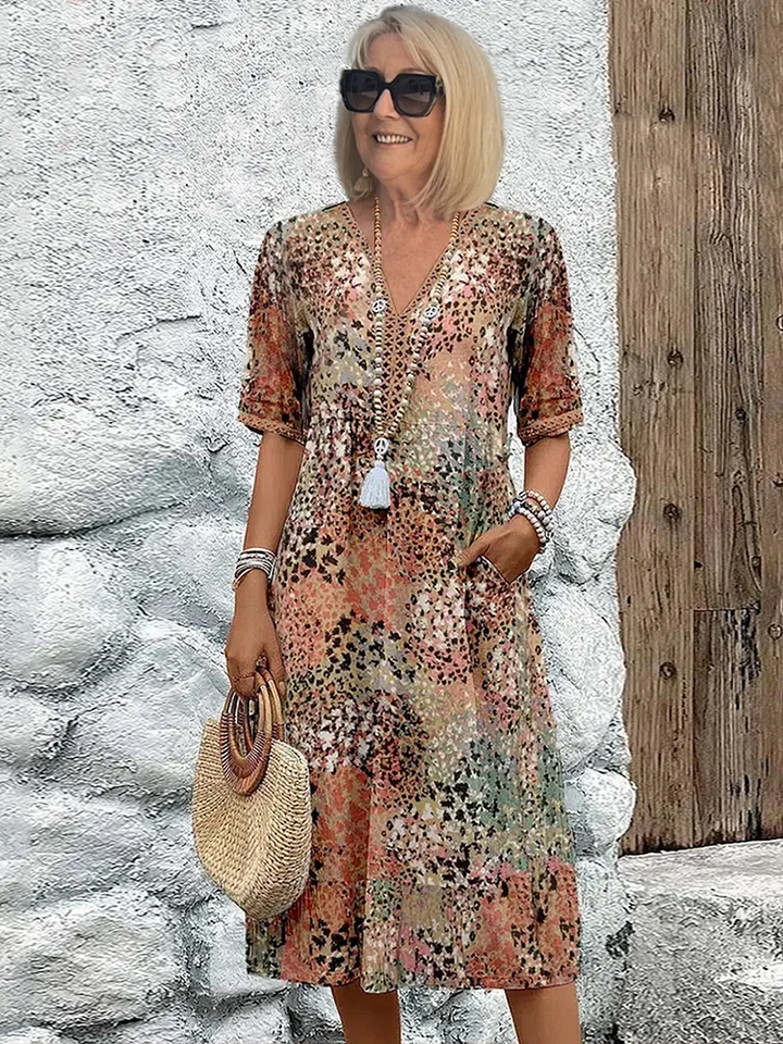 Elara | Elegant Printed Midi Dress