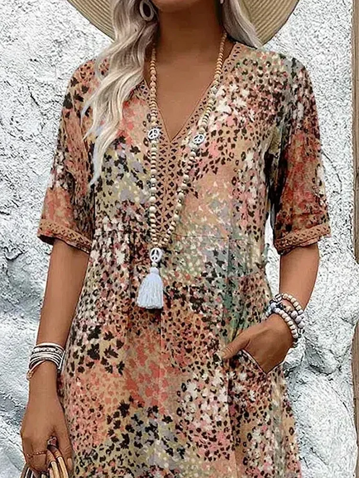 Elara | Elegant Printed Midi Dress