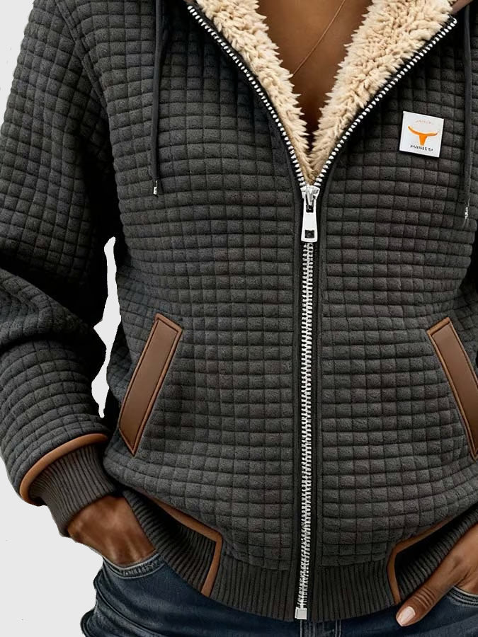 Silvana™ | Sherpa-Lined Quilted Zip-Up Hooded Jacket
