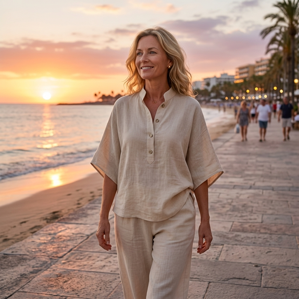 Elena | Casual Set in Cotton and Linen