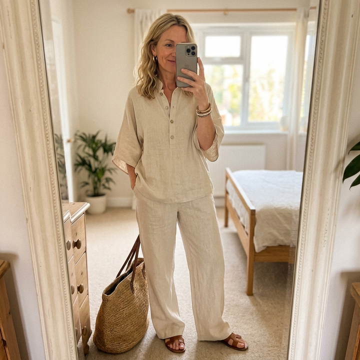 Elena | Casual Set in Cotton and Linen