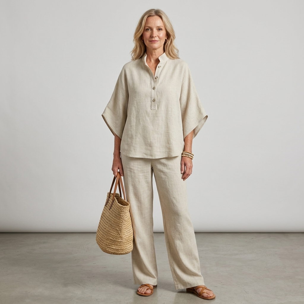 Elena | Casual Set in Cotton and Linen