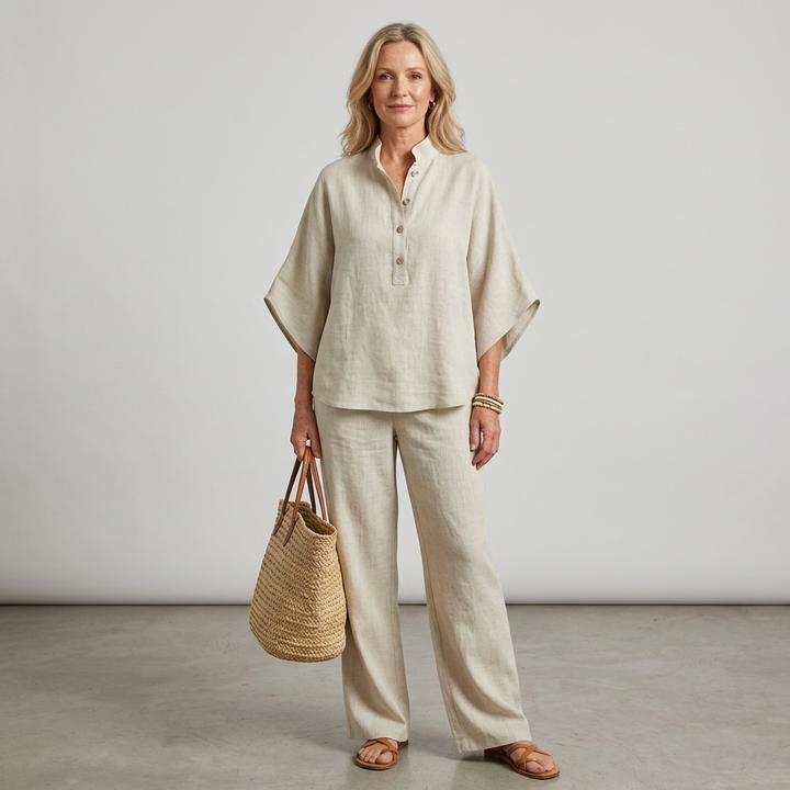 Elena | Casual Set in Cotton and Linen