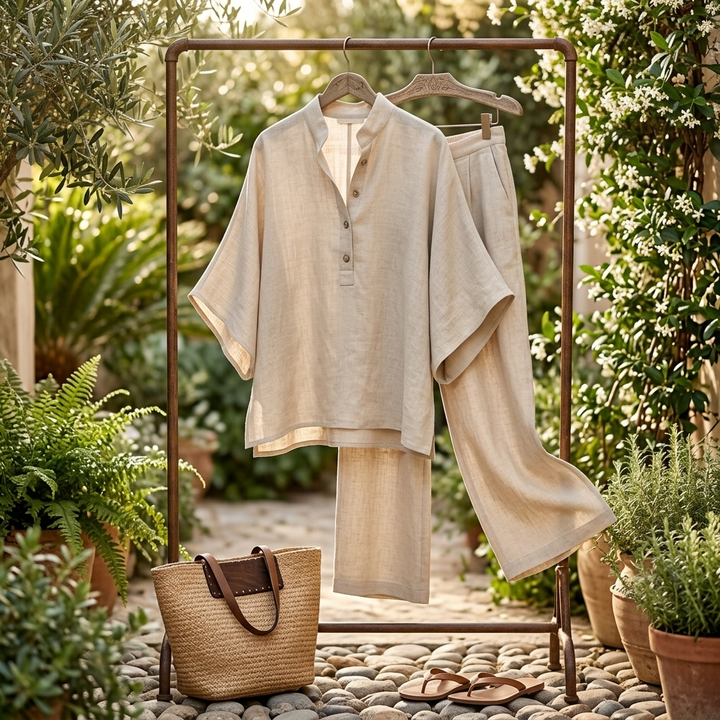 Elena | Casual Set in Cotton and Linen