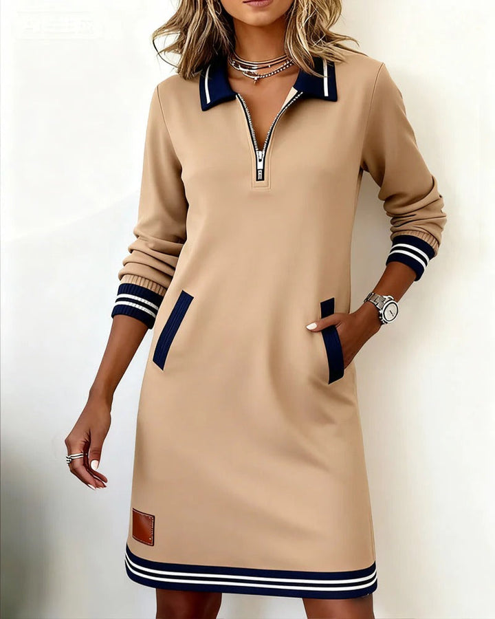 NOVA | Chic Long Sleeve Cotton Dress